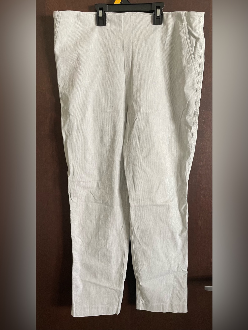 Eliane Rose Women's Light Gray Straight-Leg Trousers Size 12 Pull On